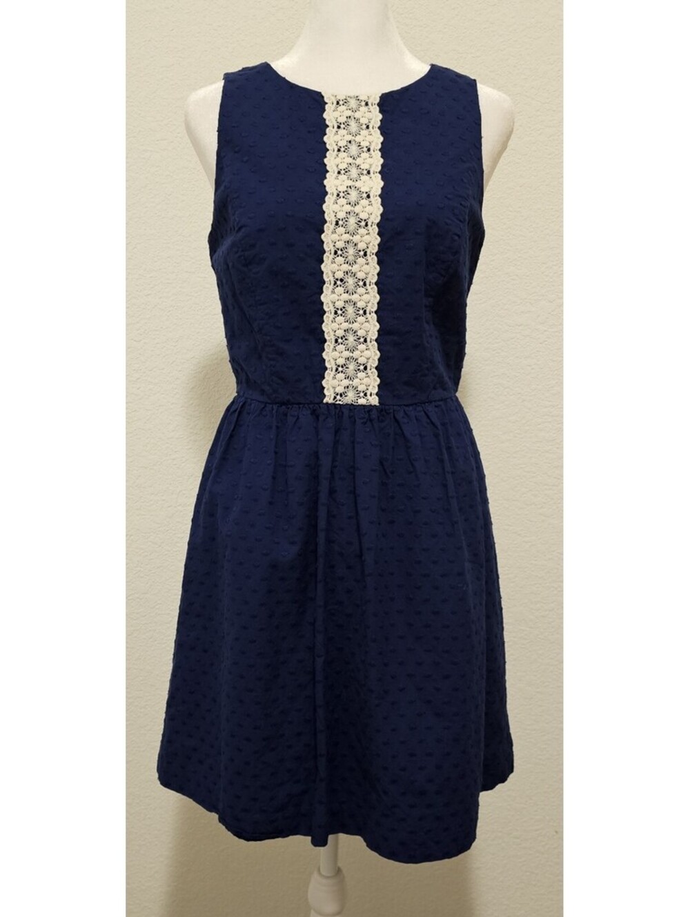 KENSIE NAVY BLUE WITH LACE DRESS MACYS $99 MSRP WOMEN'S JUNIORS SIZE XS